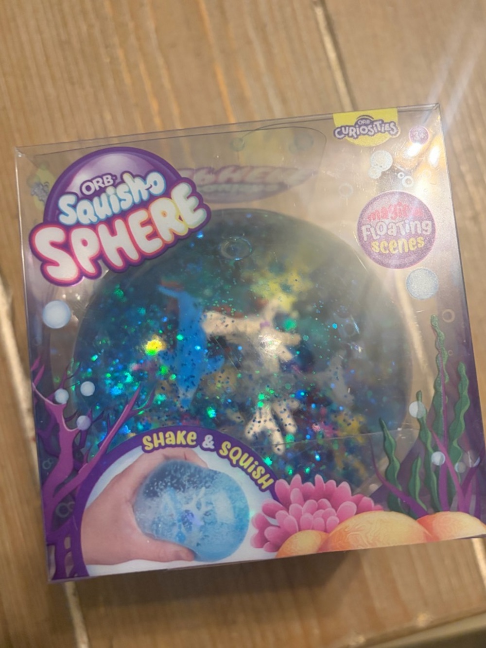 Orb Squisho Sphere Glitter Sensory Ball - Dolphin Scene